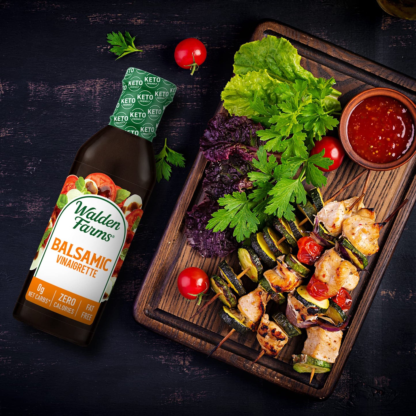 Walden Farms Balsamic Vinaigrette - Calorie-Free, Gluten-Free, Low Carb, Keto-Friendly, Vegan, Sugar-Free, Dressing With Classic