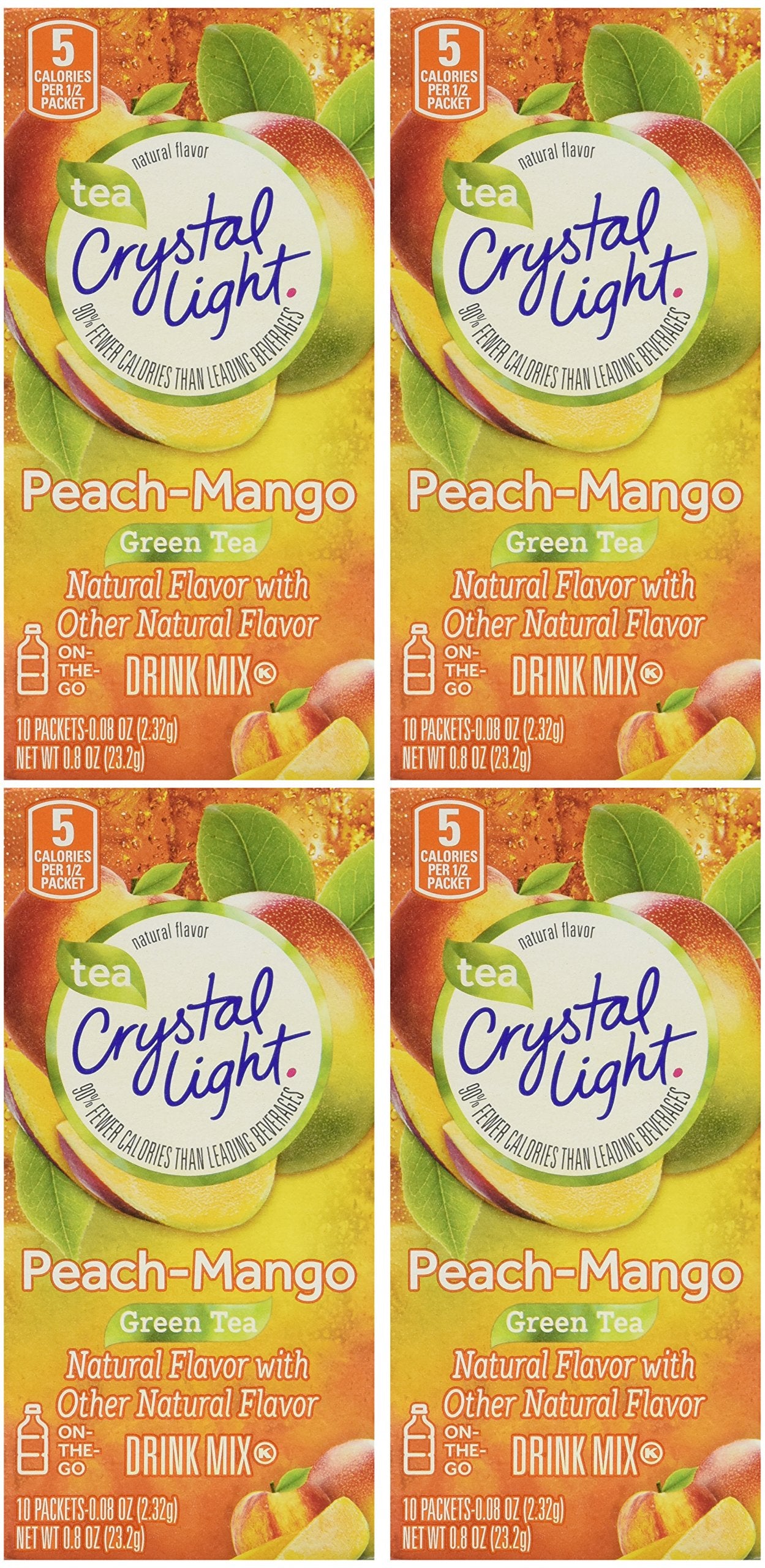 Crystal Light On The Go Peach Mango Green Tea, 10 CT