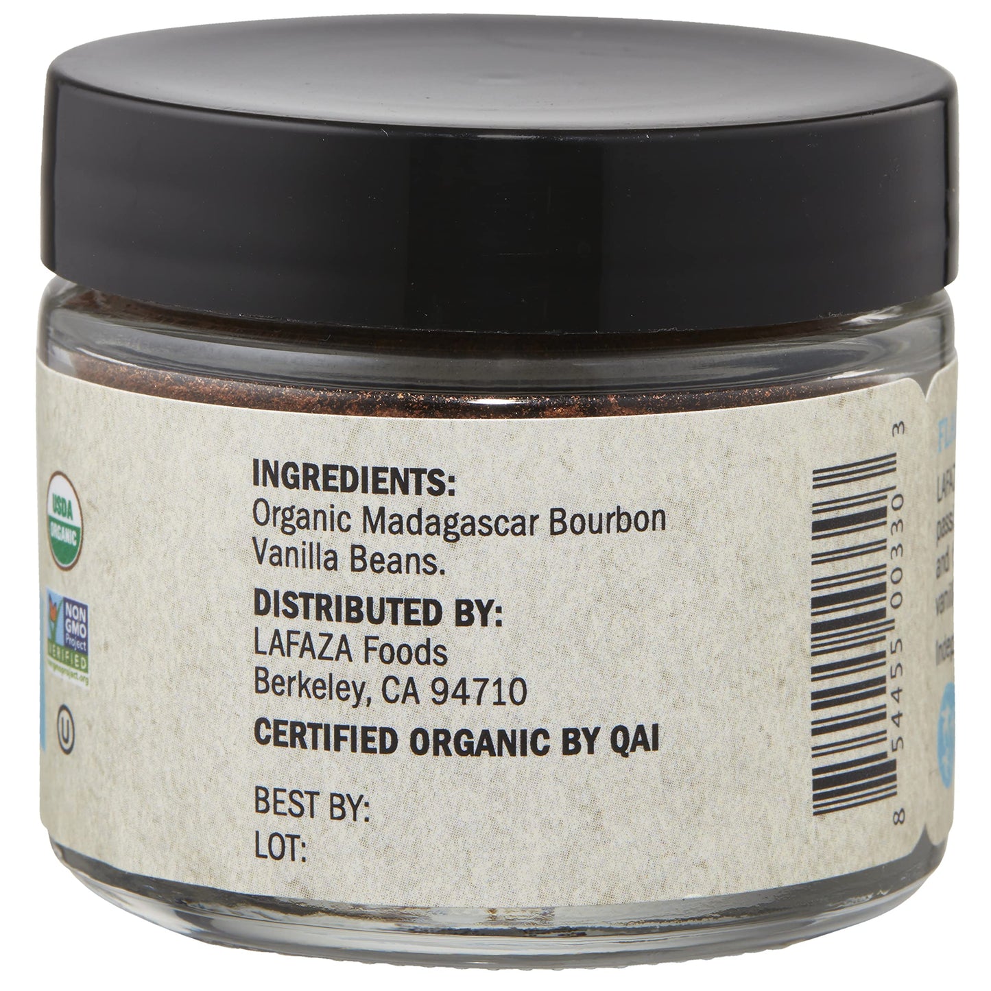Lafaza Organic Madagascar Spirit-Inspired Flavor Pure Ground Vanilla Bean Powder, 1Oz