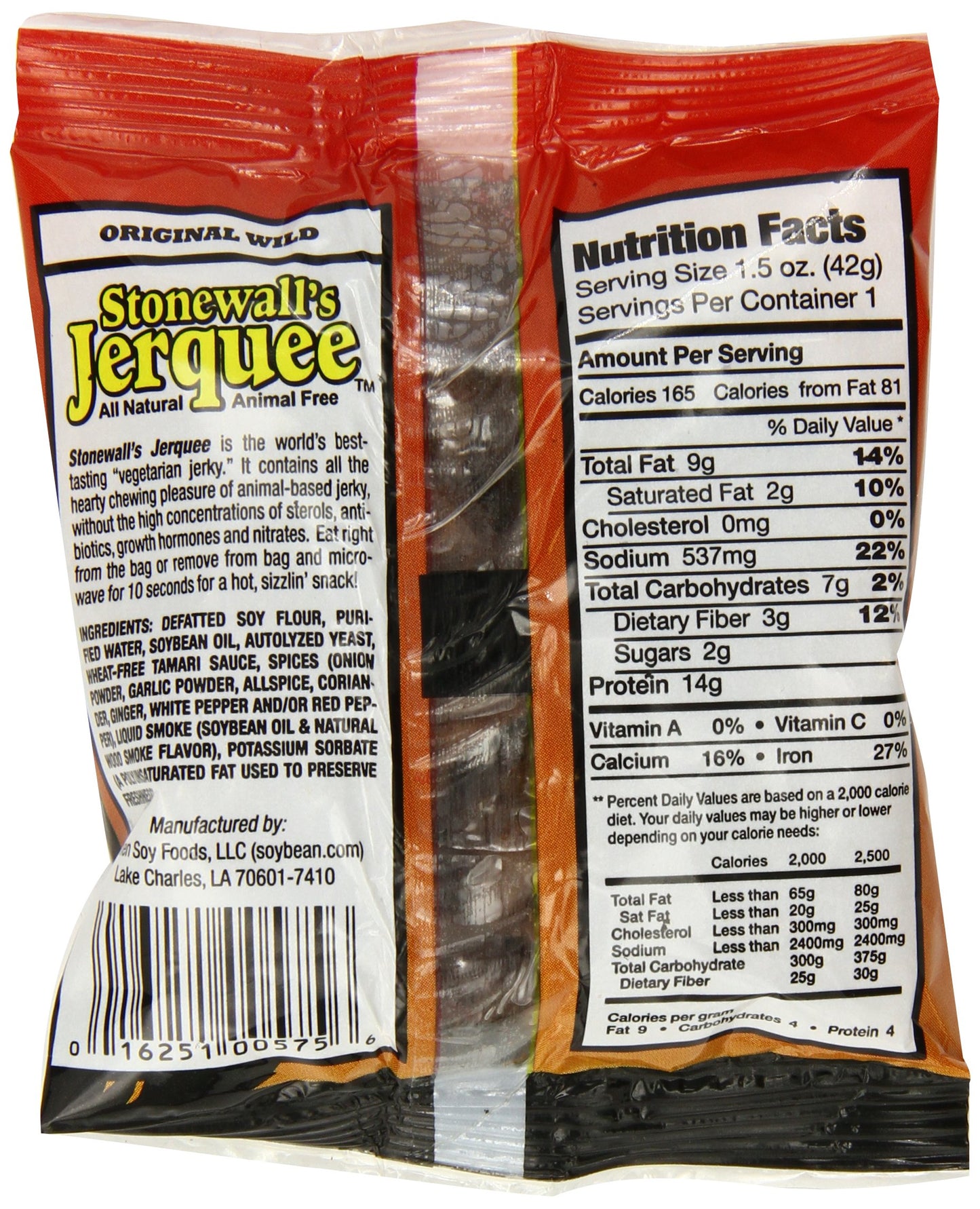Stonewall'S Jerquee, Original Wild, 1.5-Ounce Packets (Pack Of 16)