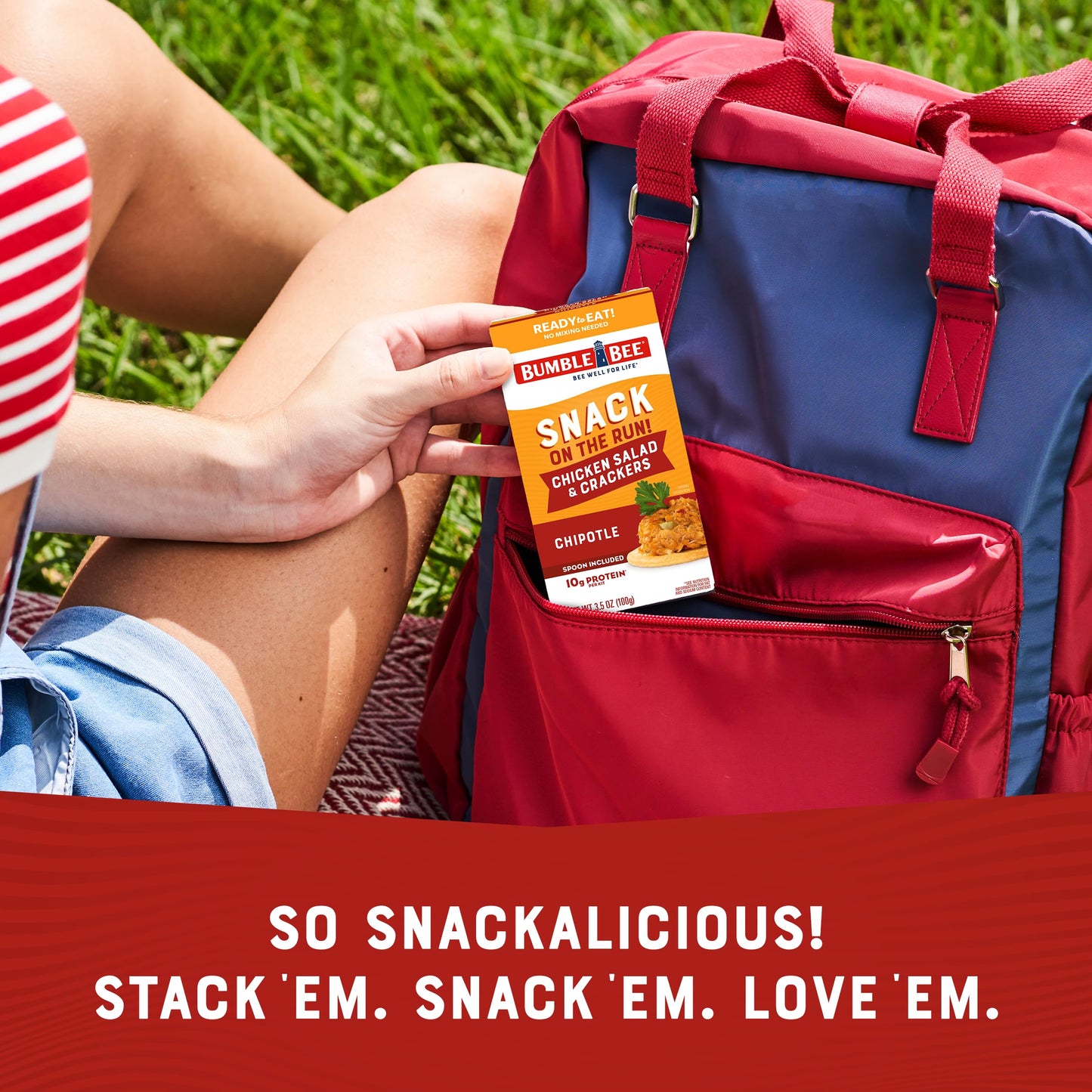 Bumble Bee Snack On The Run Chipotle Chicken Salad with Crackers Kit, 3.5 oz - Ready to Eat, Spoon Included - Shelf Stable & Con