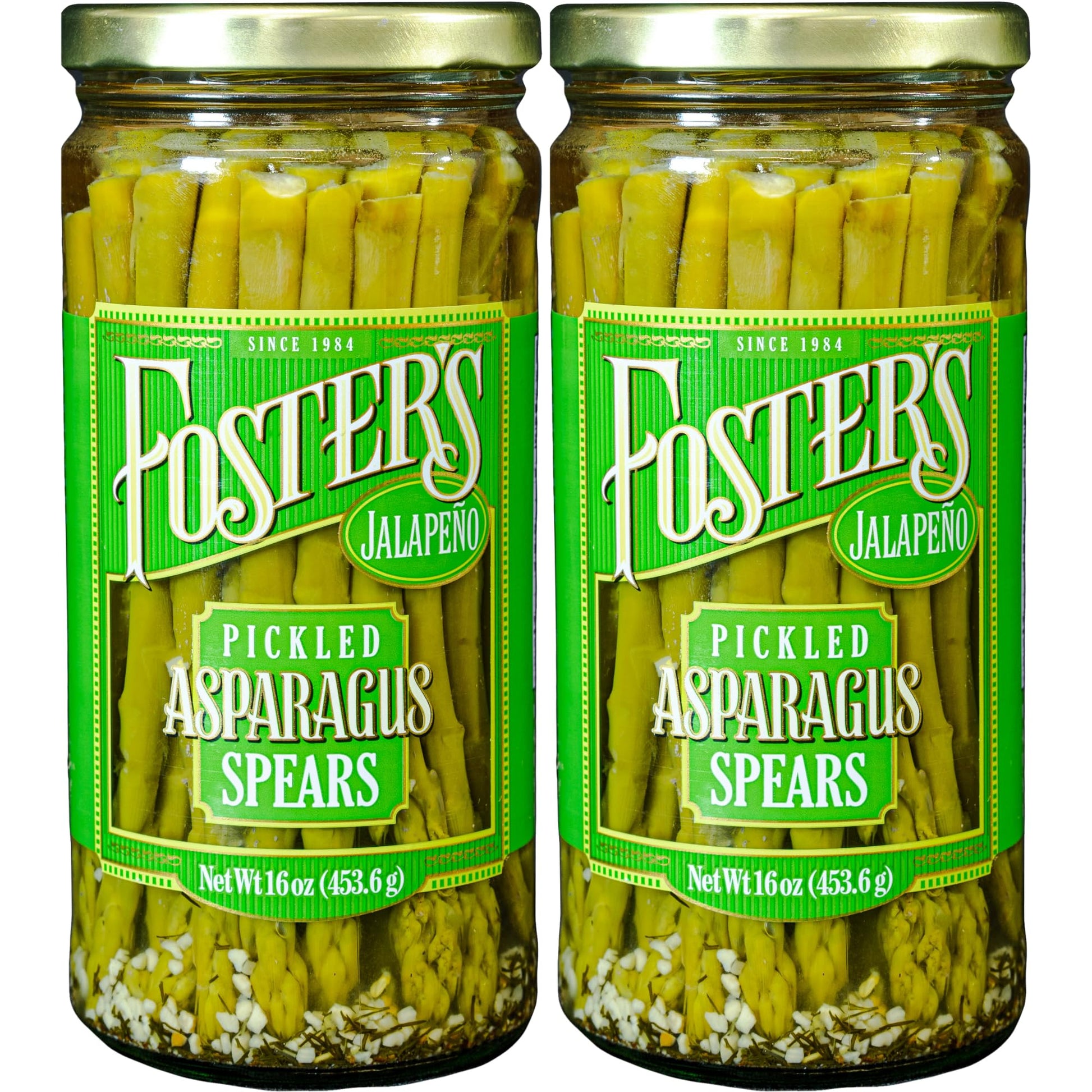 Fosters Hot Pickled Asparagus Spears in a Jar, Spicy Jalapeo, 16oz, 2 Pack, Traditional Pickled Vegetables Recipe over 40 years