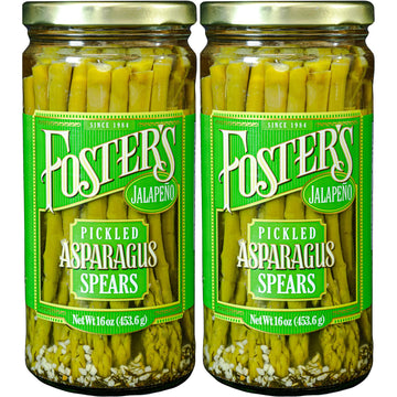 Fosters Hot Pickled Asparagus Spears in a Jar, Spicy Jalapeo, 16oz, 2 Pack, Traditional Pickled Vegetables Recipe over 40 years