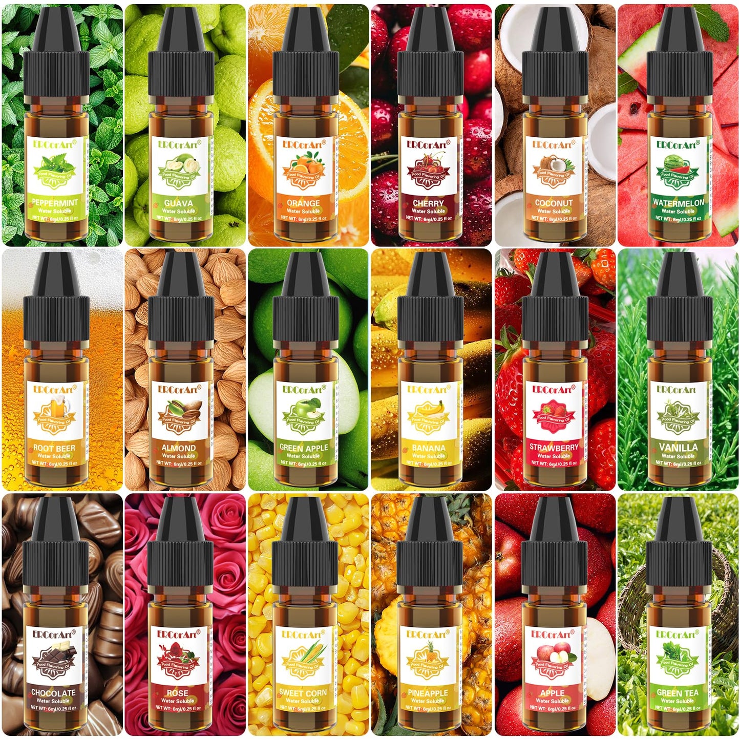 Food Flavoring Oil - Concentrated Candy Flavors, 36 Liquid Lip Gloss Flavoring Oil, Cotton Candy Pineapple Strawberry Flavor Oil