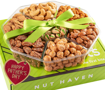 Nut Haven Thanksgiving Nuts Gift Basket - Extra Large Assortment of Sweet & Roasted Salted Nuts - 2 Pound Assorted Food Gift Box
