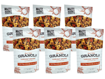 NutHouse! Granola Premium Harvest Orange Granola, Gluten-Free, Vegan, 12 oz. Bag (6-Pack)