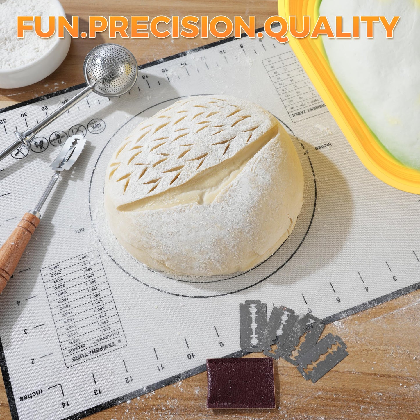Sourdough Bread Baking Supplies 34 Oz Sourdough Starter Kit With Pot, 2 Silicone Bread Proofing Baskets, And Bread Making Tools