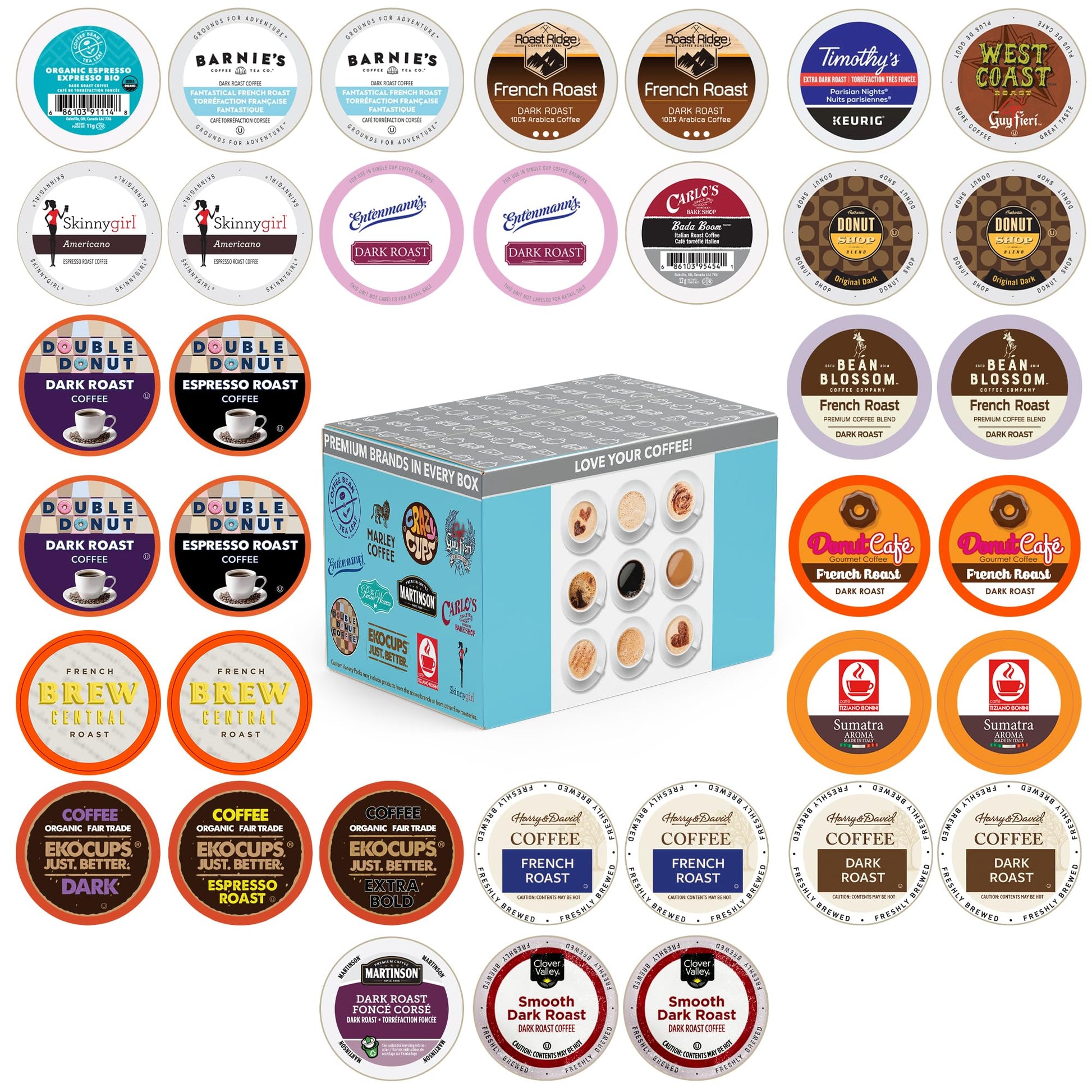 Perfect Samplers Dark Roast Coffee Pod Variety Pack for Keurig - Bold 36 Count