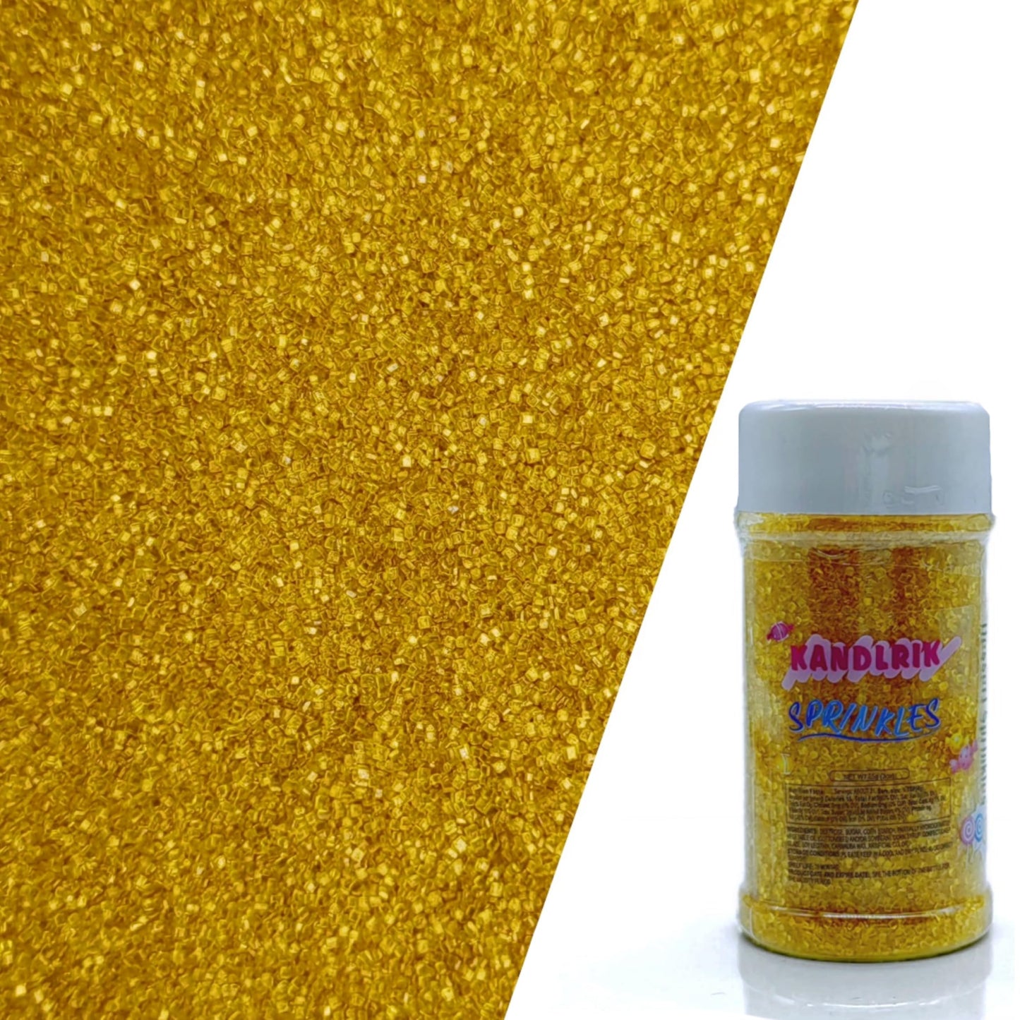 Edible Sanding Sugar Sprinkles for Cookie Decorating, Sugar Sprinkle Mix For Celebration Cakes, Cupcakes, Cookies, 3OZ (Gold)