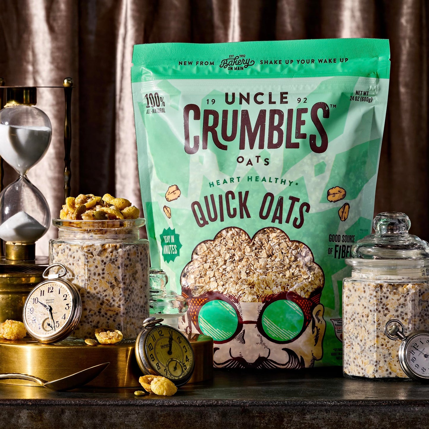 Uncle Crumbles Gluten Free Quick Oats, Kosher, Non-GMO Project Verified, 24oz Resealable Bag (Pack of 1)