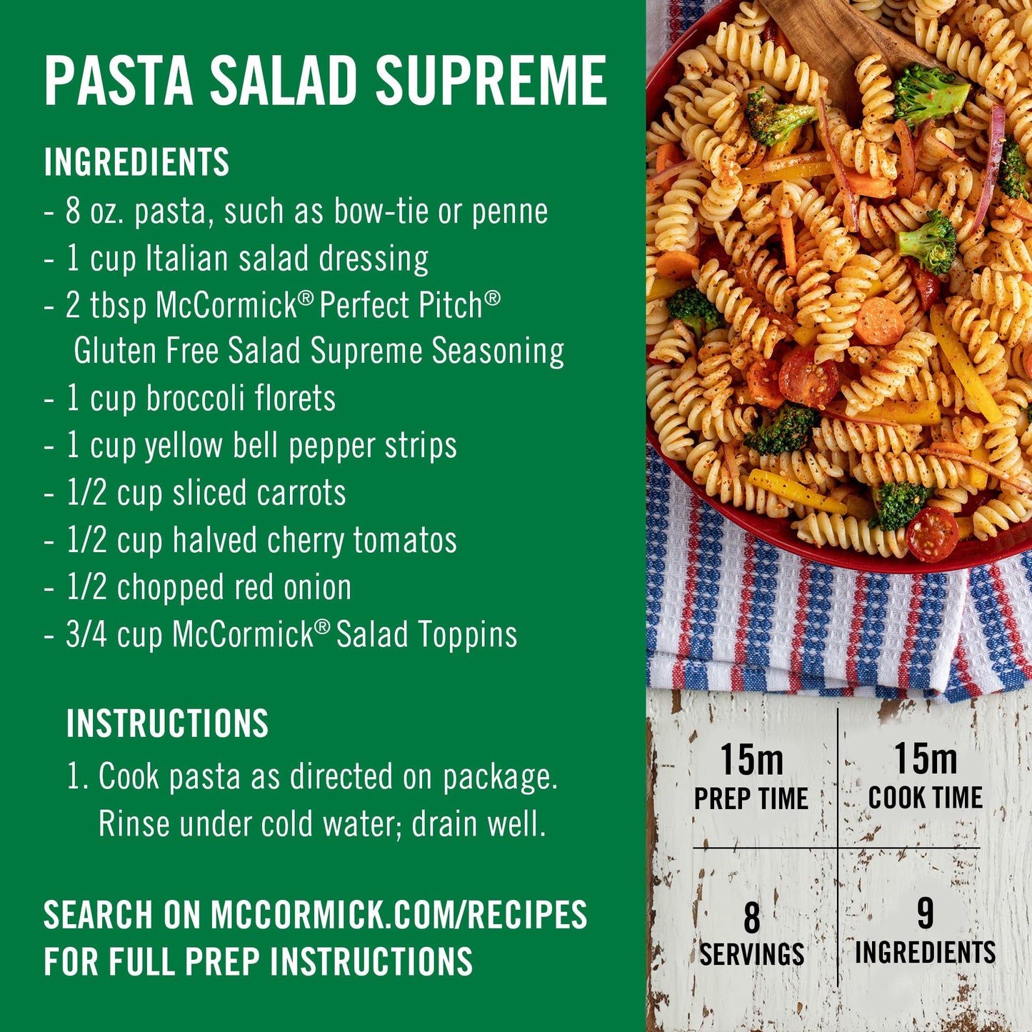 McCormick Perfect Pinch Salad Supreme Seasoning, 4.34 oz (Pack of 6)