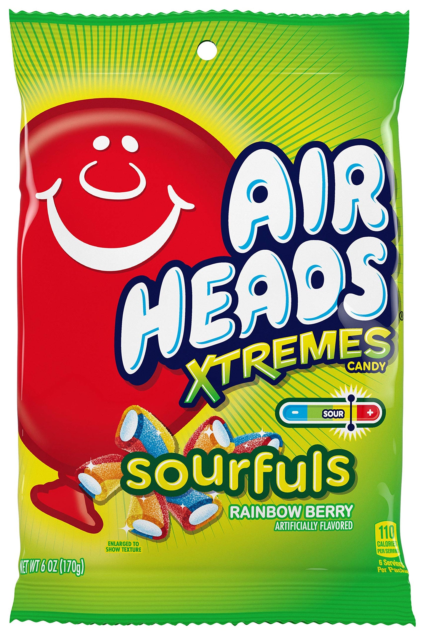 Airheads Xtremes Sourfuls Candy, Rainbow Berry, 6 oz (Pack of 12), Non Melting, Bulk Party Bag