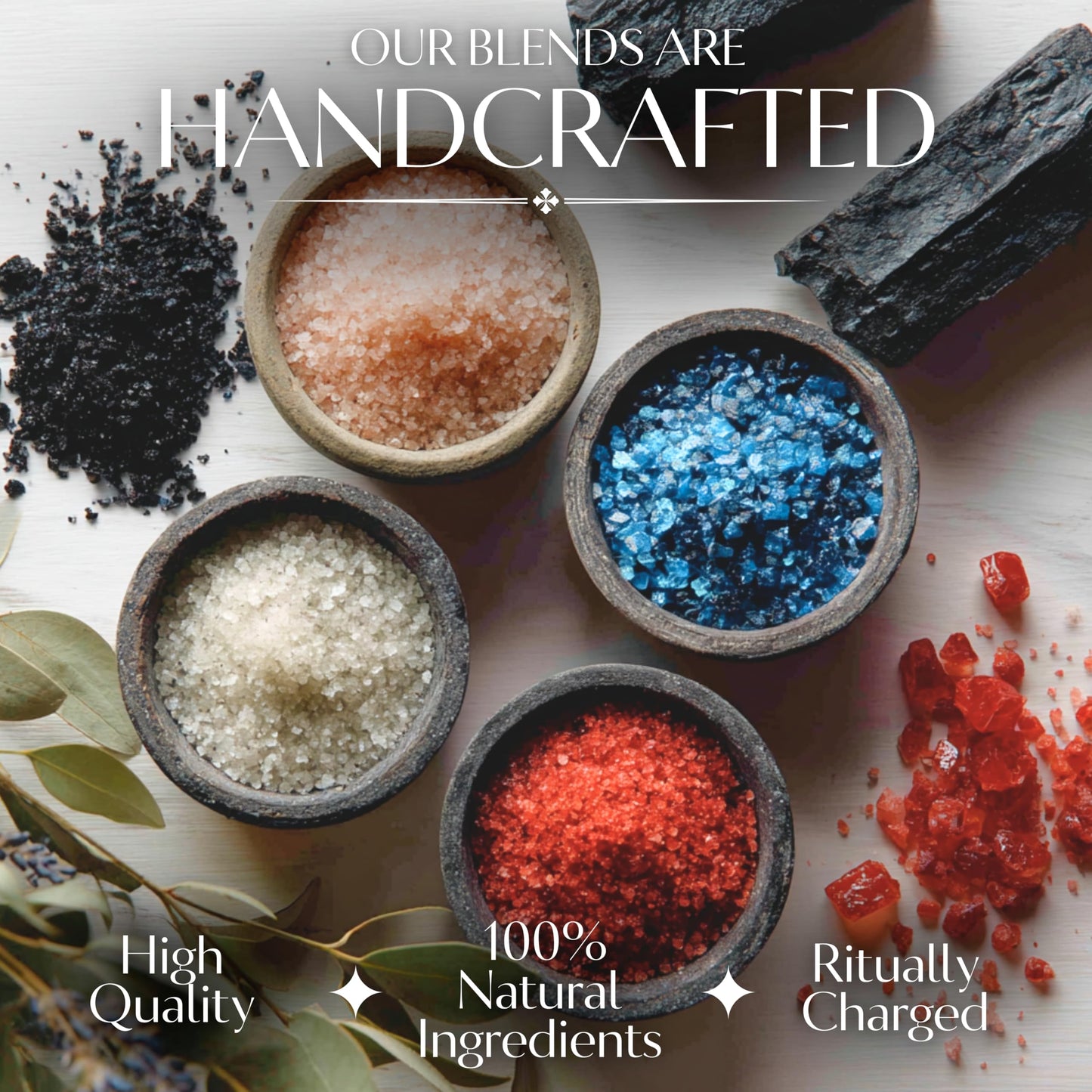 Sea Salt Superstore Black Salt for Protection Rituals, 2 Oz Bag, Handcrafted Negative Energy Protection Crystals for Witchcraft