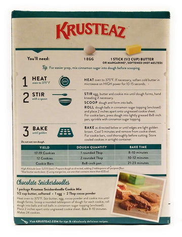 Krusteaz Snickerdoodle Cookie Mix, 17.5-Ounce Boxes (Pack of 2)
