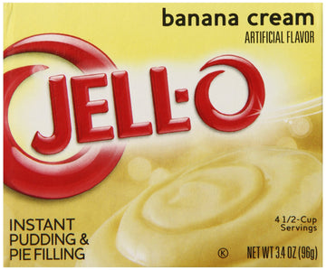 Jell-O Instant Banana Cream Pie Filling Mix, 3.4oz Boxes, Pack of 6