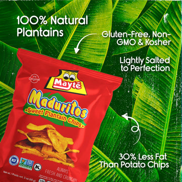 Mayté Maduritos Sweet Plantain Chips – 30 Individual Packs (3Oz Each) – Crunchy, Savory, Healthy Snacks Made From Real Plantains – Non-Gmo, Gluten-Free, Kosher – No Preservatives Or Artificial Colors