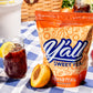 Yall Sweet Tea Peach Flavored Iced Tea Bags - 1 Gallon Size, 10 Bags Per Pack, Caffeinated, Quick Brew Southern Sweet Tea