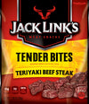 Jack Links Beef Steak Tender Bites, Teriyaki, 2.85 oz, Pack of 4