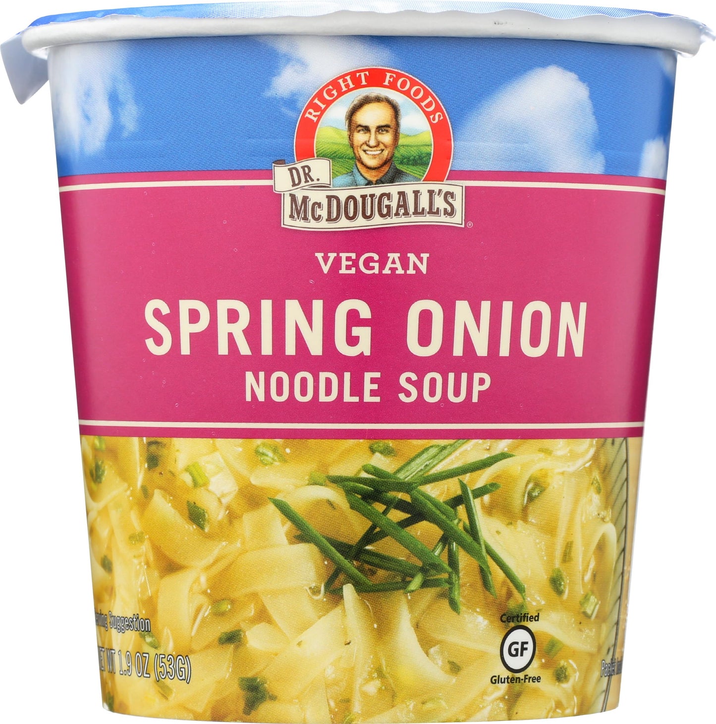 Dr. McDougall's Right Foods Vegan Spring Onion Noodle Soup, 1.9-Ounce Cup