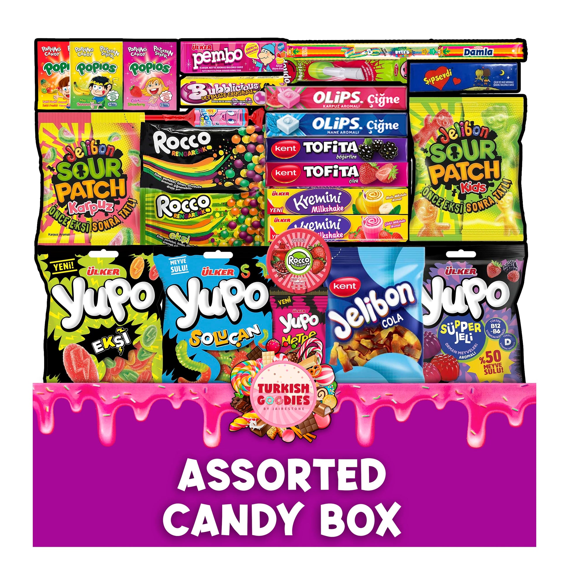 Foreign Candy Gift Box - Exotic Snacks Assortment - International Treats for Gifts and Celebrations - 35pcs Turkish Unique Myste