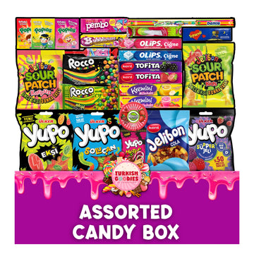 Foreign Candy Gift Box - Exotic Snacks Assortment - International Treats for Gifts and Celebrations - 35pcs Turkish Unique Myste