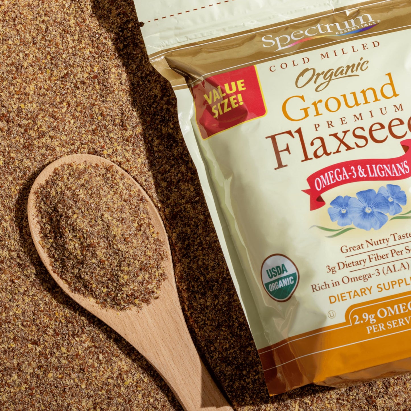 Spectspirit-inspired flavor Essentials Organic Ground Flaxseed, Gluten Free, 24 Oz, Pack of 1