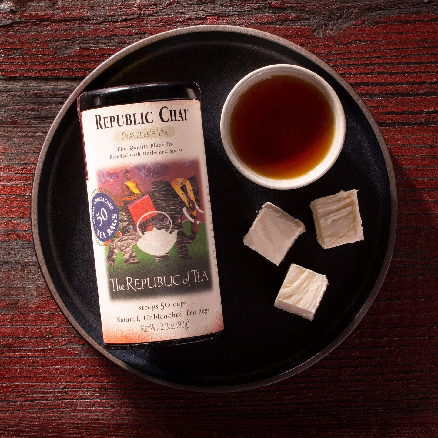 The Republic of Tea Republic Chai Black Tea - 50 Count Tin, Unique Spices Blend, Premium Quality