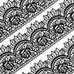 Large Pre-Made Ready To Use Edible Cake Lace Rose Scallop Black 14-Inch 10-Piece Set
