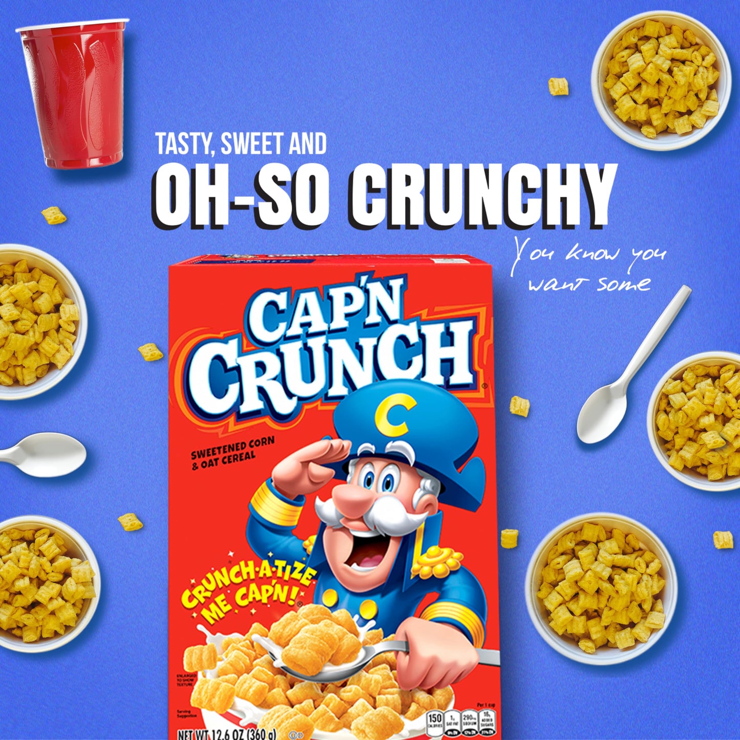 Cap'N Crunch Cereal, Cinnamon, Original & Crunch Berries Variety Pack (4 Pack)