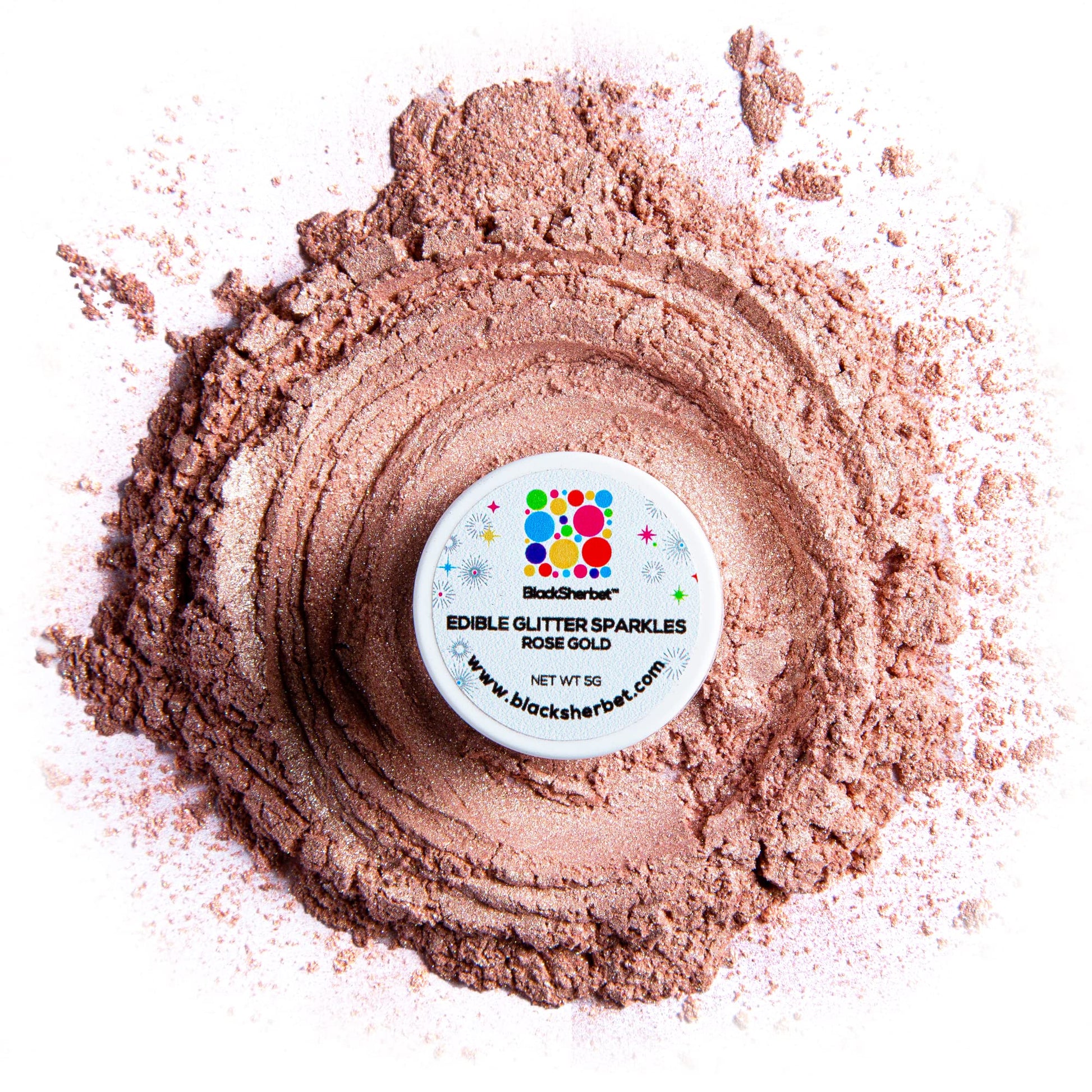 BLACKSHERBET Rose Gold Edible Glitter for Drinks, Cake Decorating, Food Grade, 5 Grams