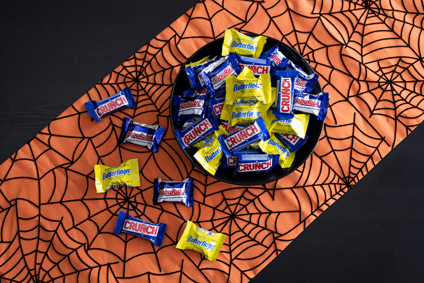 Butterfinger Bulk Halloween Candy Bag, Mini Butterfinger, Crunch & Baby Ruth, 72 Ounce, Individually Wrapped, 200 Count