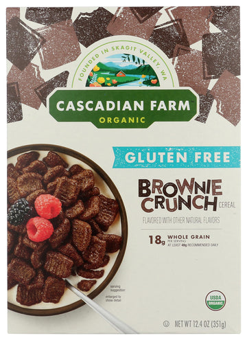 Cascadian Farm Organic Brownie Crunch Cereal, Gluten Free, Non GMO, 12.4 Ounces (Pack Of 12)