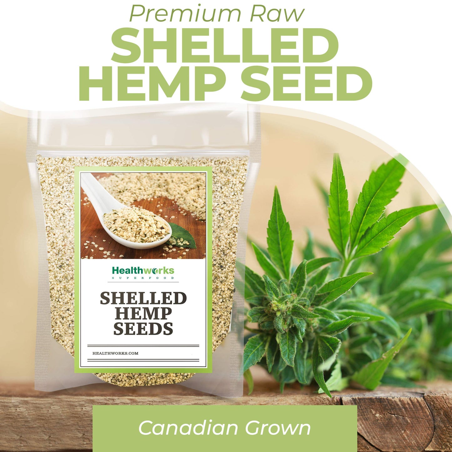 Healthworks Shelled Hemp Seeds - Premium All-Natural - 32 Oz (2 Lbs) - Contains Omega 3 & 6, Fiber, and Protein
