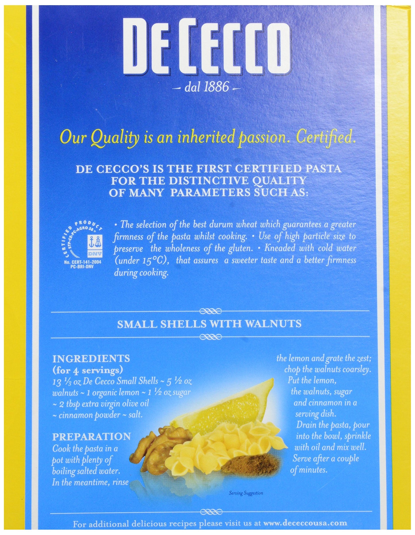 De Cecco Pasta - Pasta - Conchiglie - Case Of 20 - 16 Oz(D0102H5W8Np)