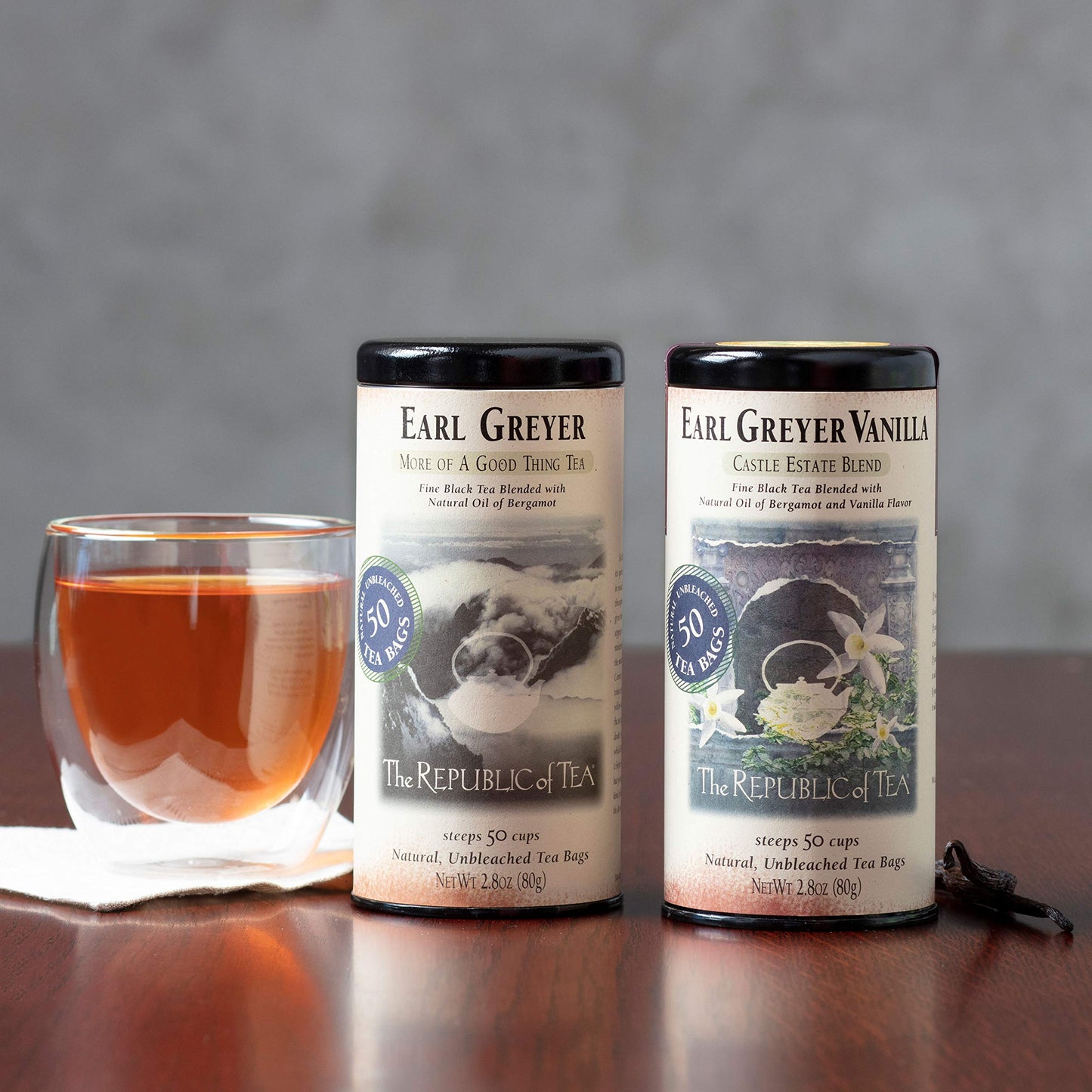 The Republic of Tea Earl Greyer Vanilla Tea, 50 Count, Caffeinated Gourmet Tea, 2.8 oz Tin