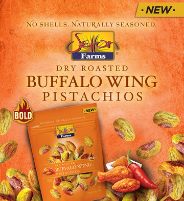 Setton Farms Pistachios, Buffalo Wing Bold Flavor Naturally Seasoned No Shell Pistachio Nuts, Gluten Free, Vegan, Kosher, 5 Oz, Pack Of 8, 5 Ounce (Pack Of 8)