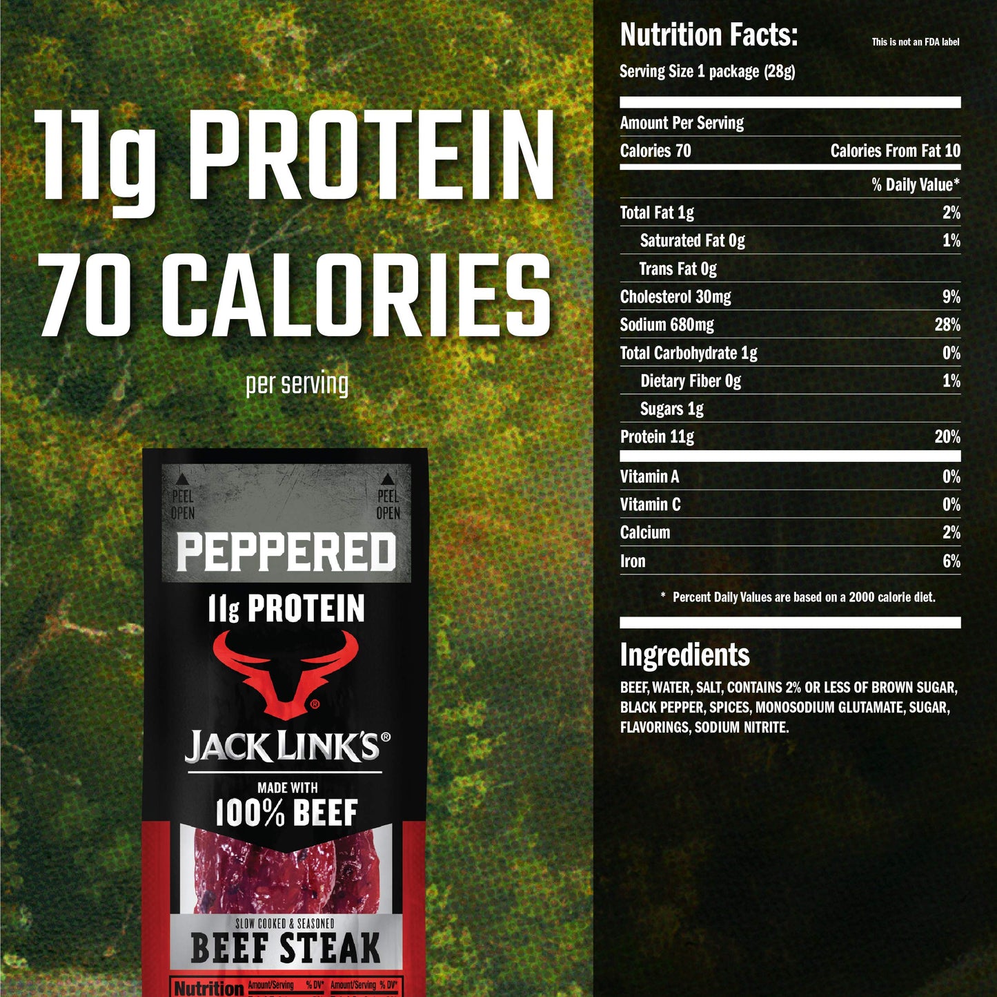 Jack Links Premium Cuts Beef Steak, Peppered, 12 Count, 1 Oz Strips - Great Protein Snack With 11G Of Protein And 1G Of Carbs Pe
