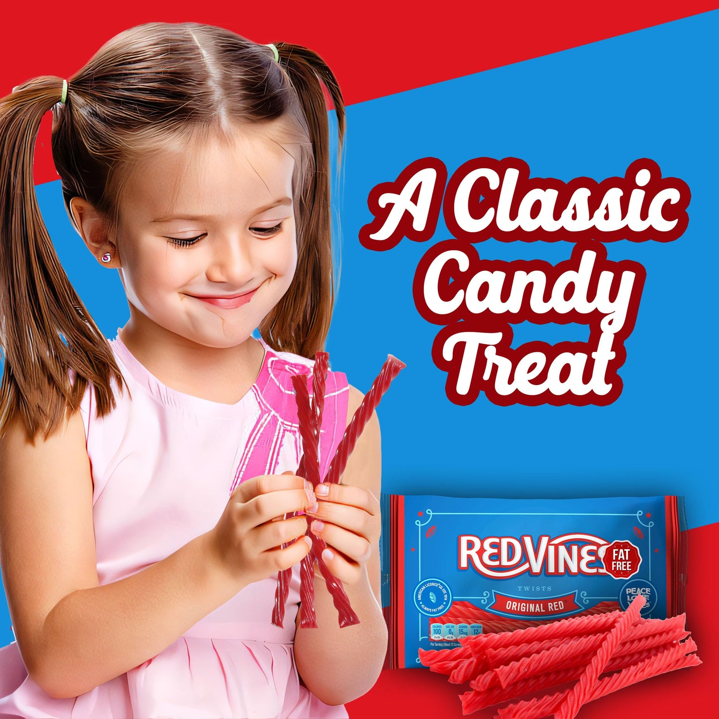 RedVines Red Licorice Bulk, 3 Pack, Original Red Licorice Twists, Soft and Chewy Licorice Christmas Candy Bulk, Fat Free, Raspbe