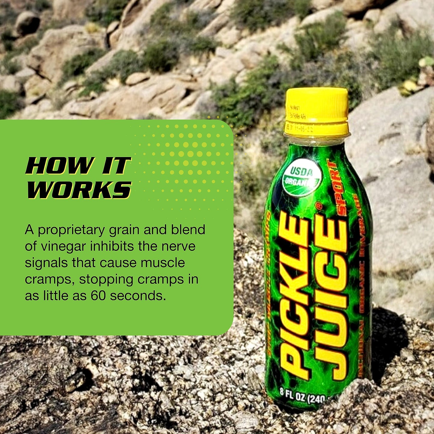 Pickle Juice Sports Drink, Organic Muscle Cramp Relief, 8 oz Bottles, 24 Pack, Transparent