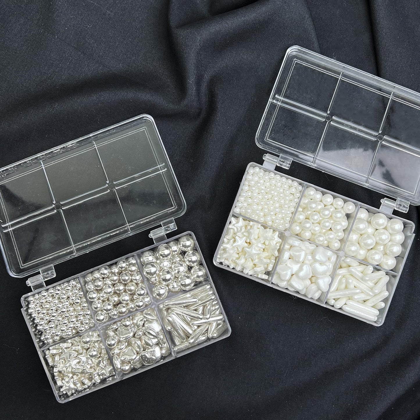 White Sprinkles And Sliver Sprinkles 2 Pack With 4-Claw Pick Up Tool, 13Oz Pearl Sprinkles Mix Size For Baking, Cupcake, Cookie,