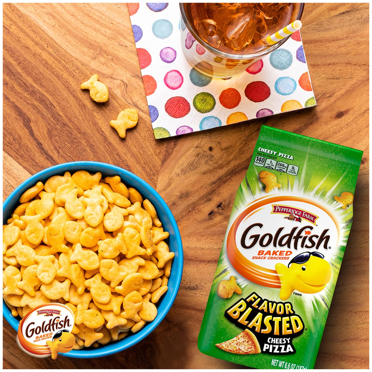 Goldfish Flavor Blasted Xtra Cheesy Pizza Crackers, 6.6 oz. Bag