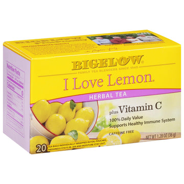 Bigelow Tea I Love Lemon Herbal Tea, Caffeine Free, 20 Count Box (Pack of 6), Total 120 Tea Bags