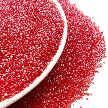 SE Si&Moos Red Sanding Sugar Red Edible Sparkling Sprinkles Sanding Sugar Crystals for Cookie Decorating Edible Glitter Rimmer f