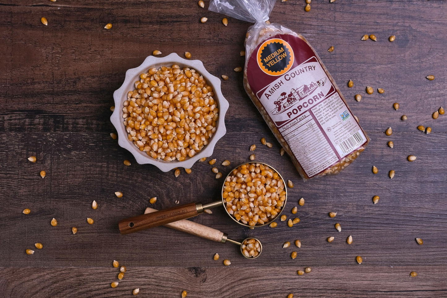 Amish Country Popcorn | 1 Lb Bag | Medium Yellow Popcorn Kernels | Old Fashioned, Non-Gmo And Gluten Free (Medium Yellow - 1 Lb