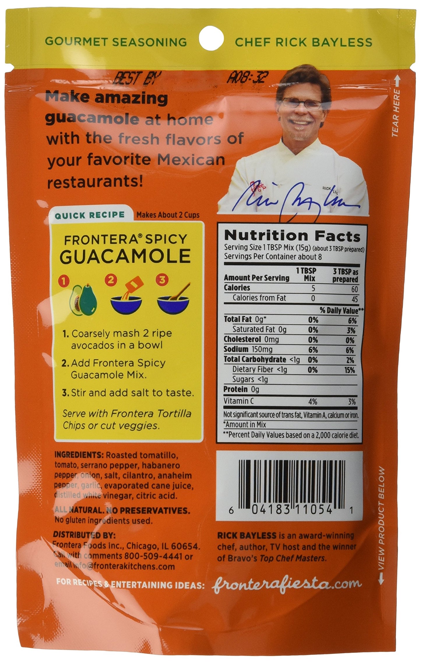 Frontera Spicy Guacamole Mix, 4.5 Ounce (Pack of 8)