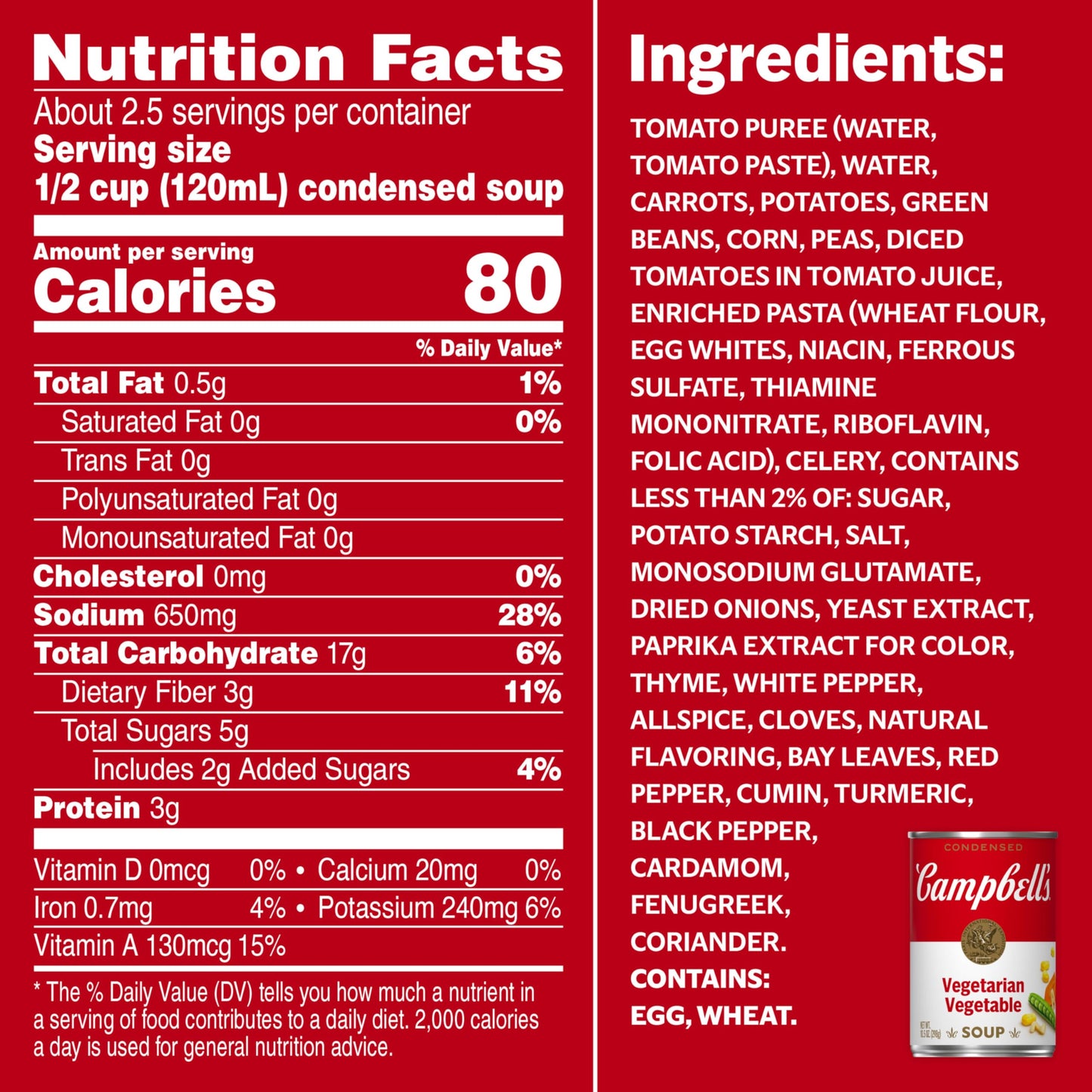 Campbell s Condensed Vegetarian Vegetable Soup, 10.5 oz Can (12 Pack)