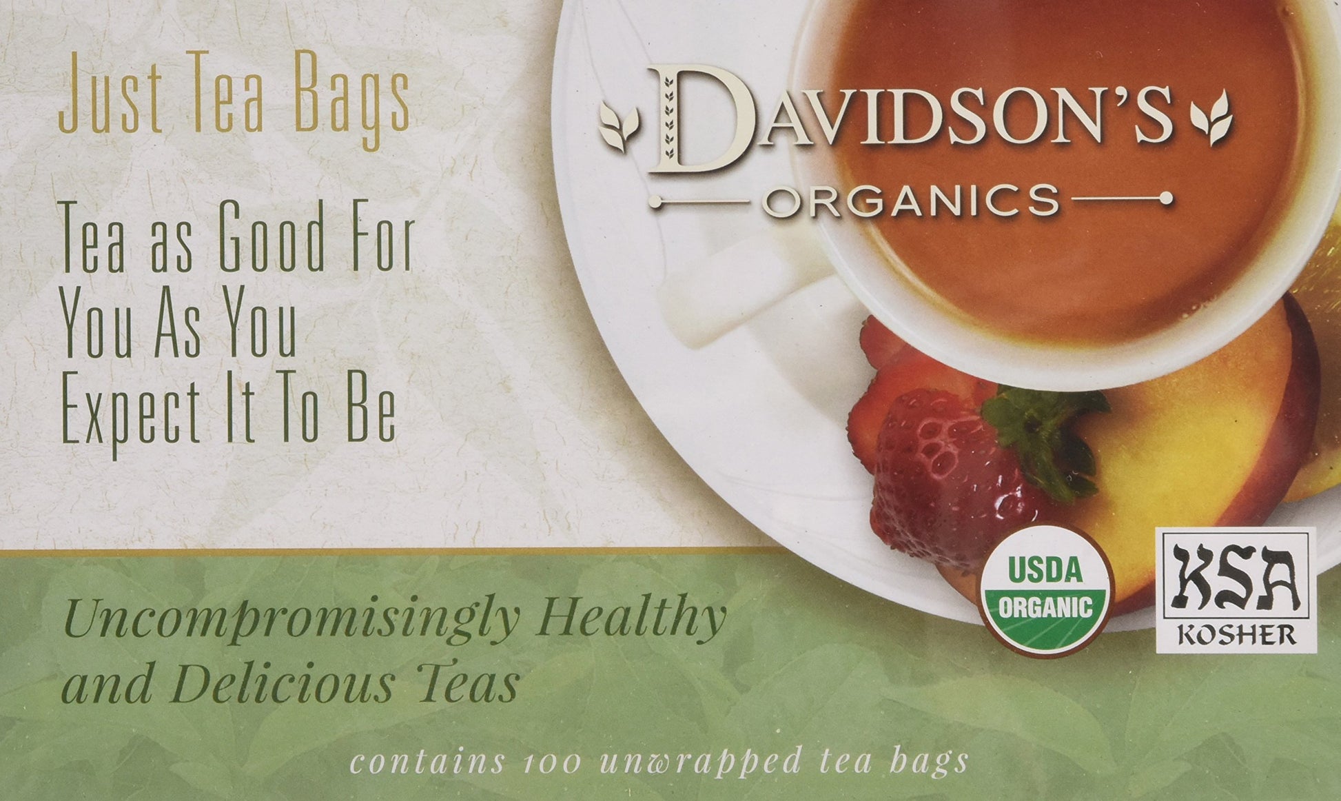 Davidsons Tea Spiced Peach Unwrapped Tea Bags, 100 Count, Model 276