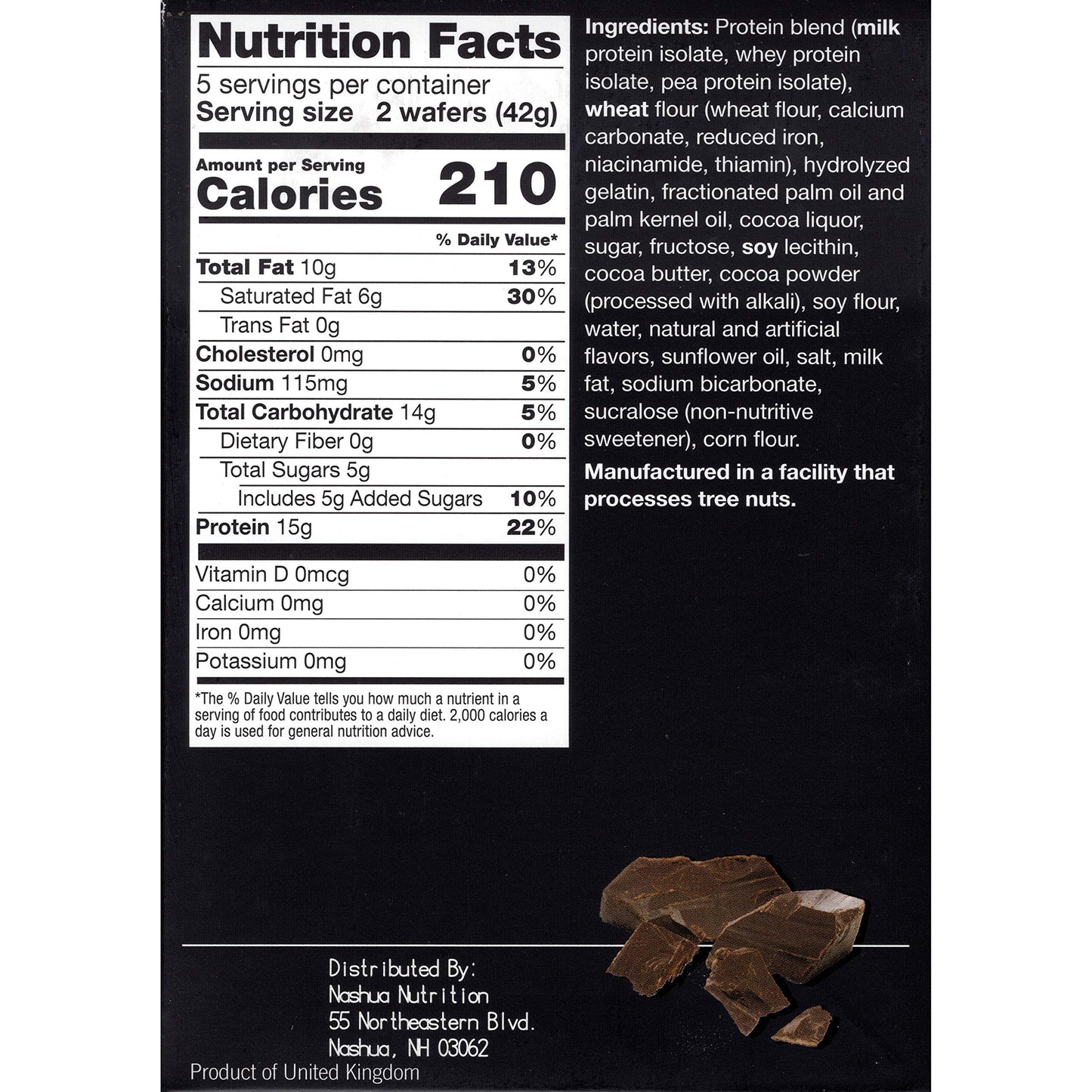 Proti-Thin High Protein Chocolate Wafer Squares, 15g Protein, Low Calorie, Low Sugar, Aspartame Free, Diet Wafer Bars, Healthy S