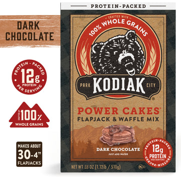 Kodiak Cakes Protein Pancake Power Cakes, Flapjack And Waffle Baking Mix, Dark Chocolate, 18 Ounce (Pack Of 6)