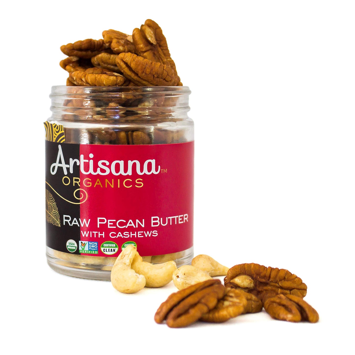 Artisana Organics Raw Pecan Butter With Cashews - No Sugar Added, Just Two Ingredients - Vegan, Paleo And Keto Friendly, Non-Gmo, 9Oz Jar